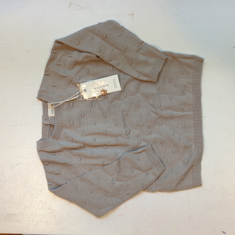 NWT Quincy Mae Fog sweater sz 12-18m